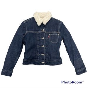Levi’s Sherpa Lined Button Down Denim Jean Jacket Size Small